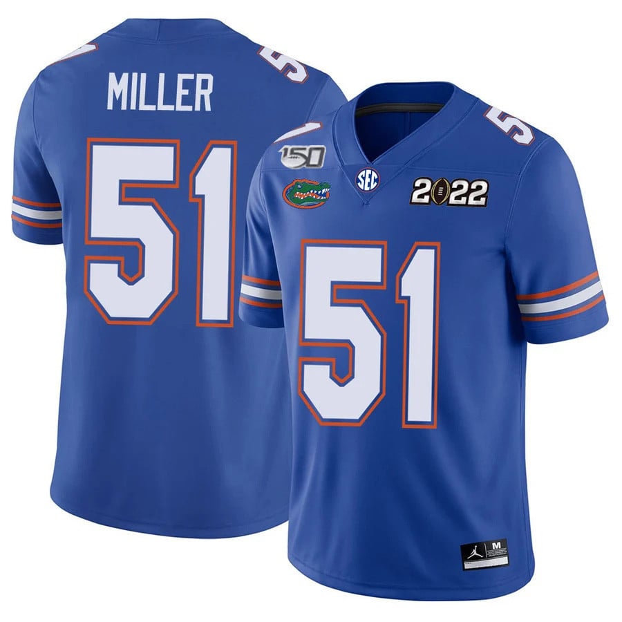 Men's Florida Gators Football 150th Anniversary Patch Players Jersey Collection - All Stitched