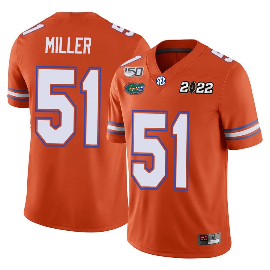 Men's Florida Gators Football 150th Anniversary Patch Players Jersey Collection - All Stitched