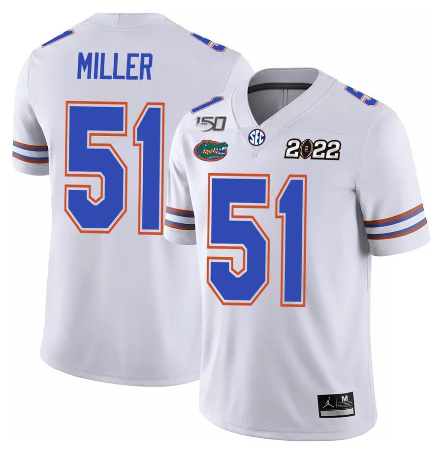 Men's Florida Gators Football 150th Anniversary Patch Players Jersey Collection - All Stitched