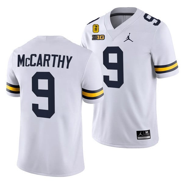 Michigan Wolverines TM 42 Patch Honor Tate Myre #25 Jersey - All Stitched