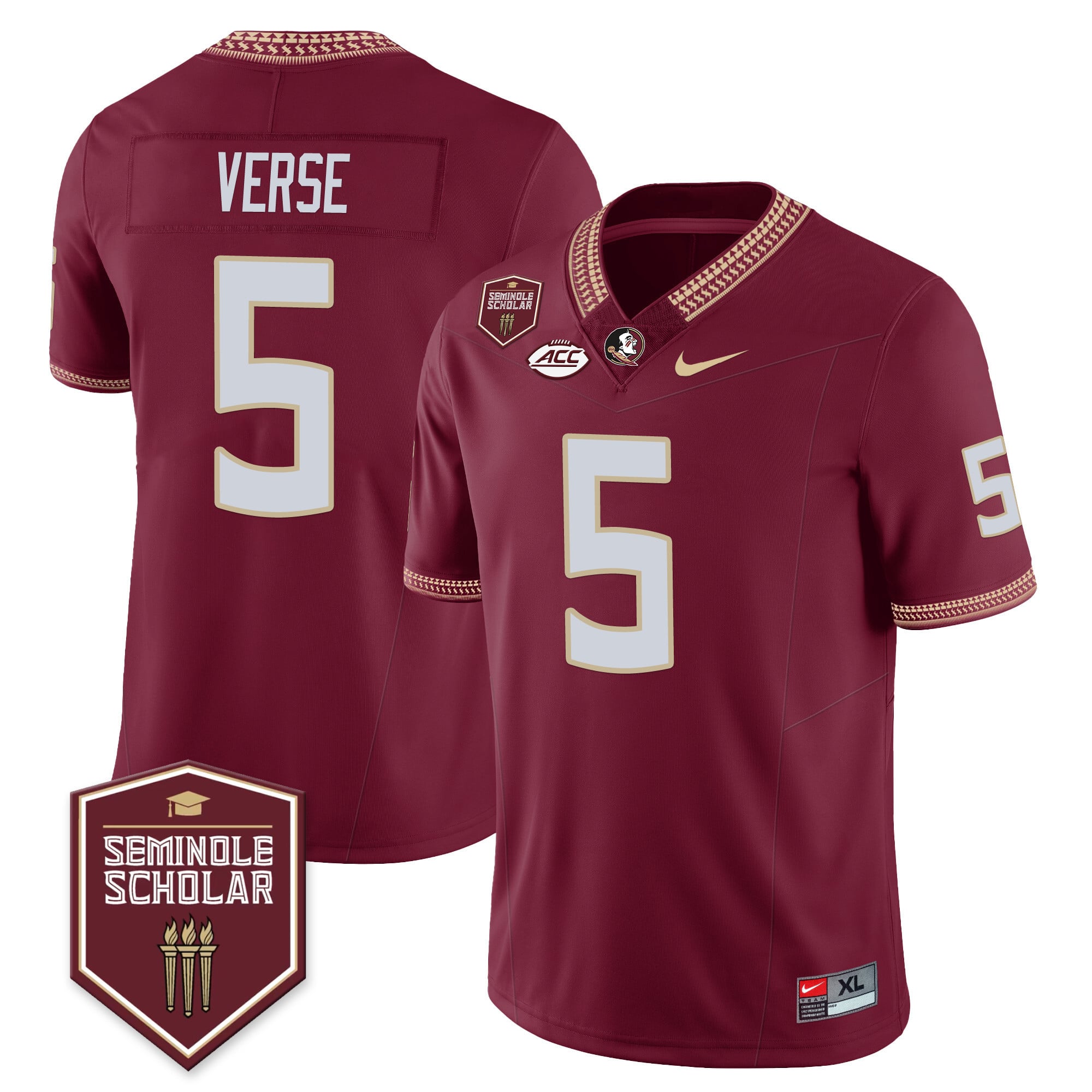 Men’s Florida State Seminoles Football Vapor Jersey – All Stitched