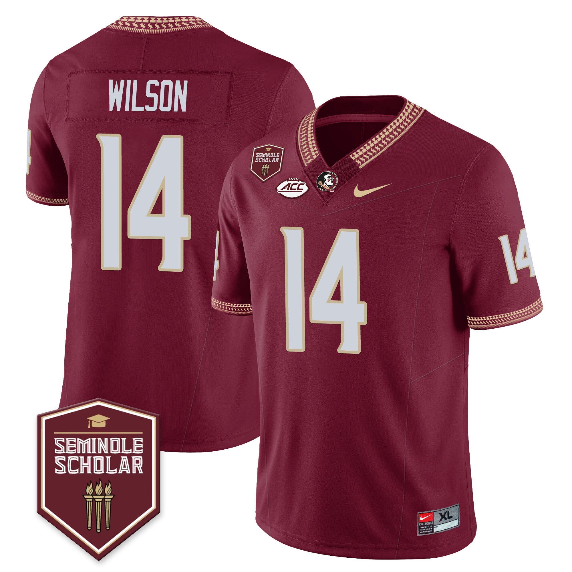 Men’s Florida State Seminoles Football Vapor Jersey – All Stitched