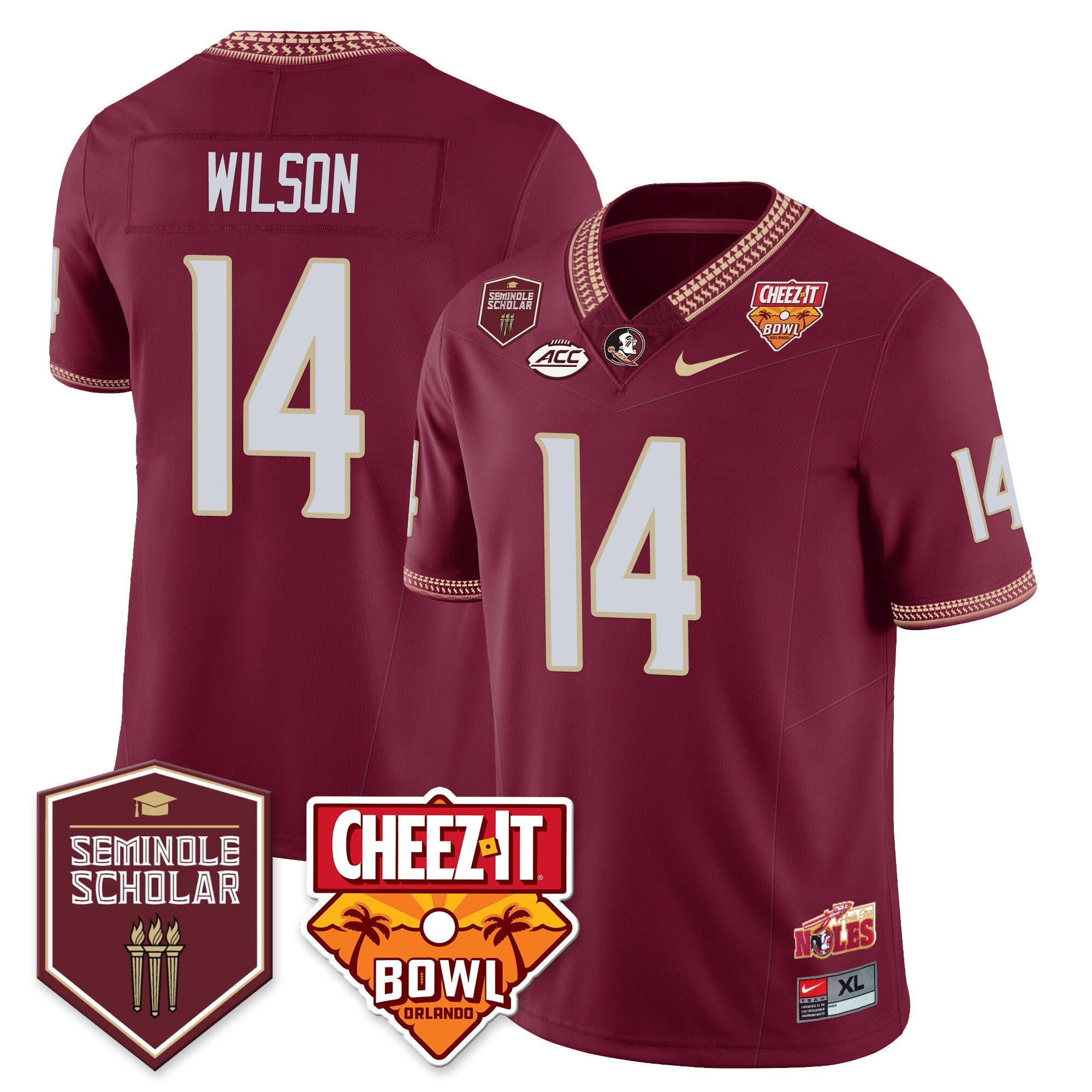 Men’s Florida State Seminoles Football Vapor Jersey – All Stitched