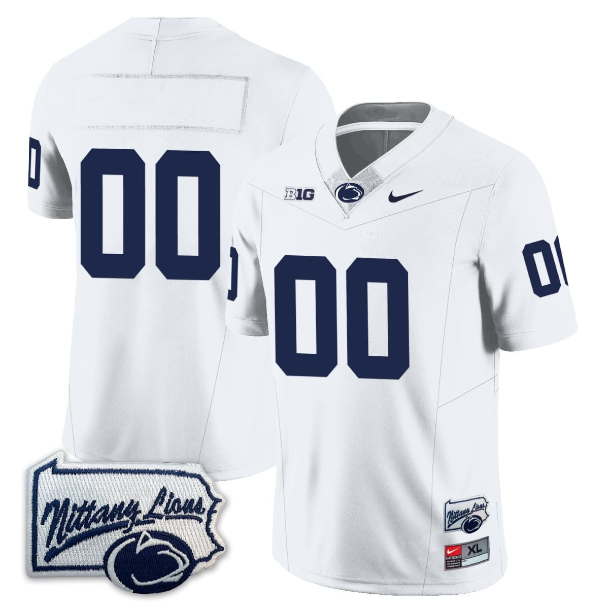 Penn State Nittany Lions Football Pennsylvania Map Custom Jersey - All Stitched