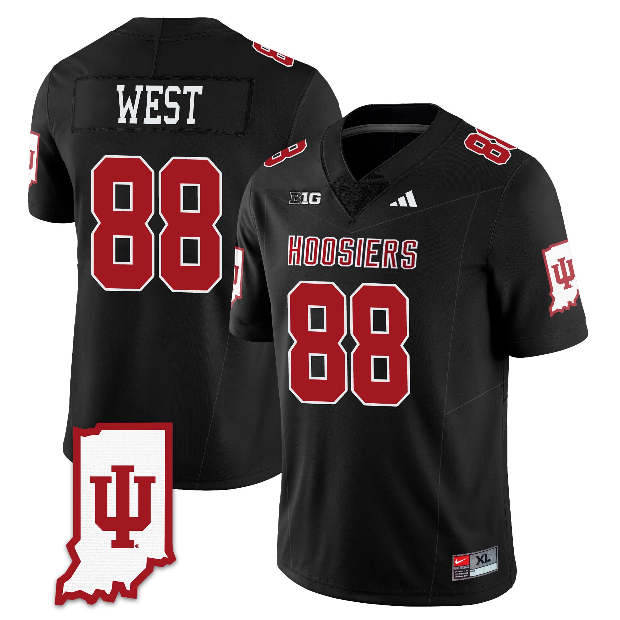Men's Indiana Hoosiers Football Jersey All Stitched - Indiana Map