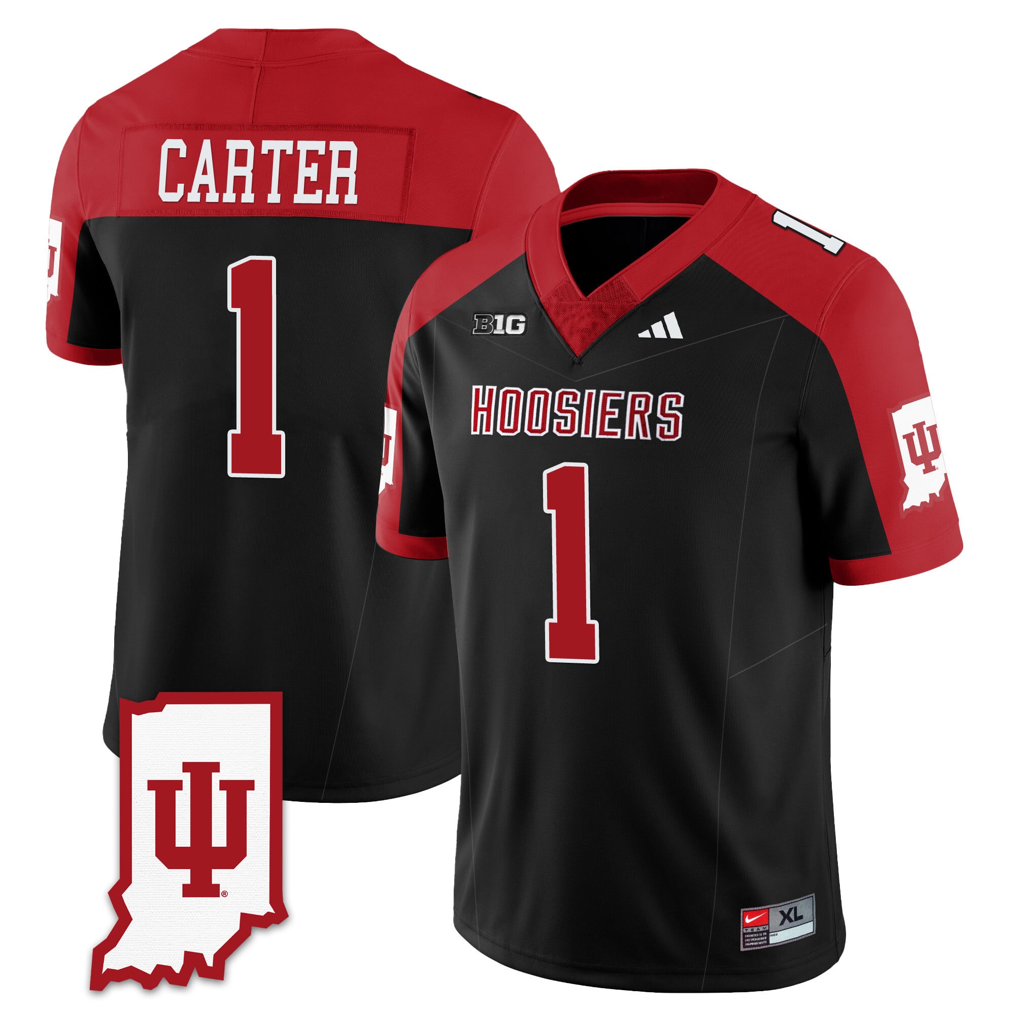 Men's Indiana Hoosiers Football Jersey All Stitched - Indiana Map