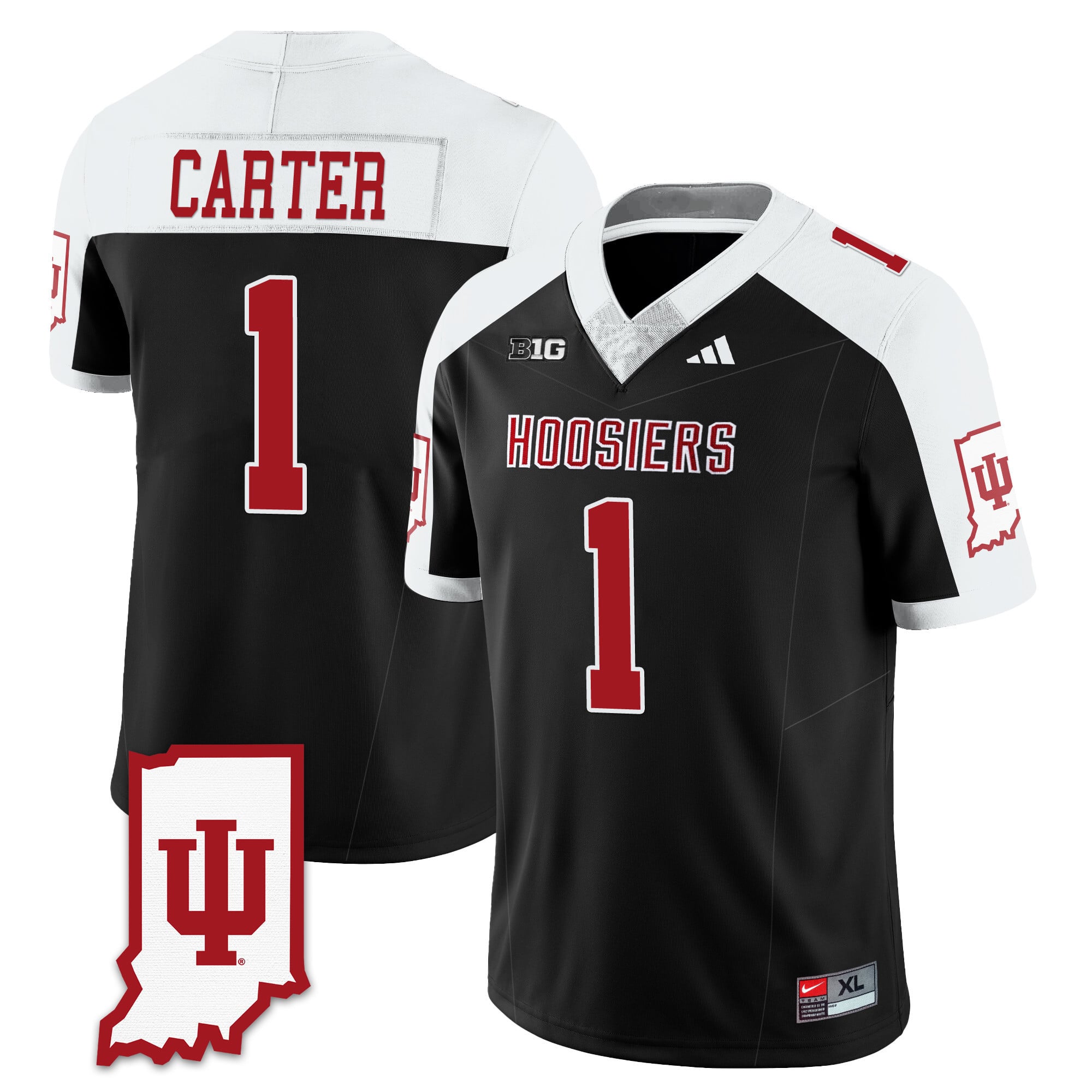 Men's Indiana Hoosiers Football Jersey All Stitched - Indiana Map
