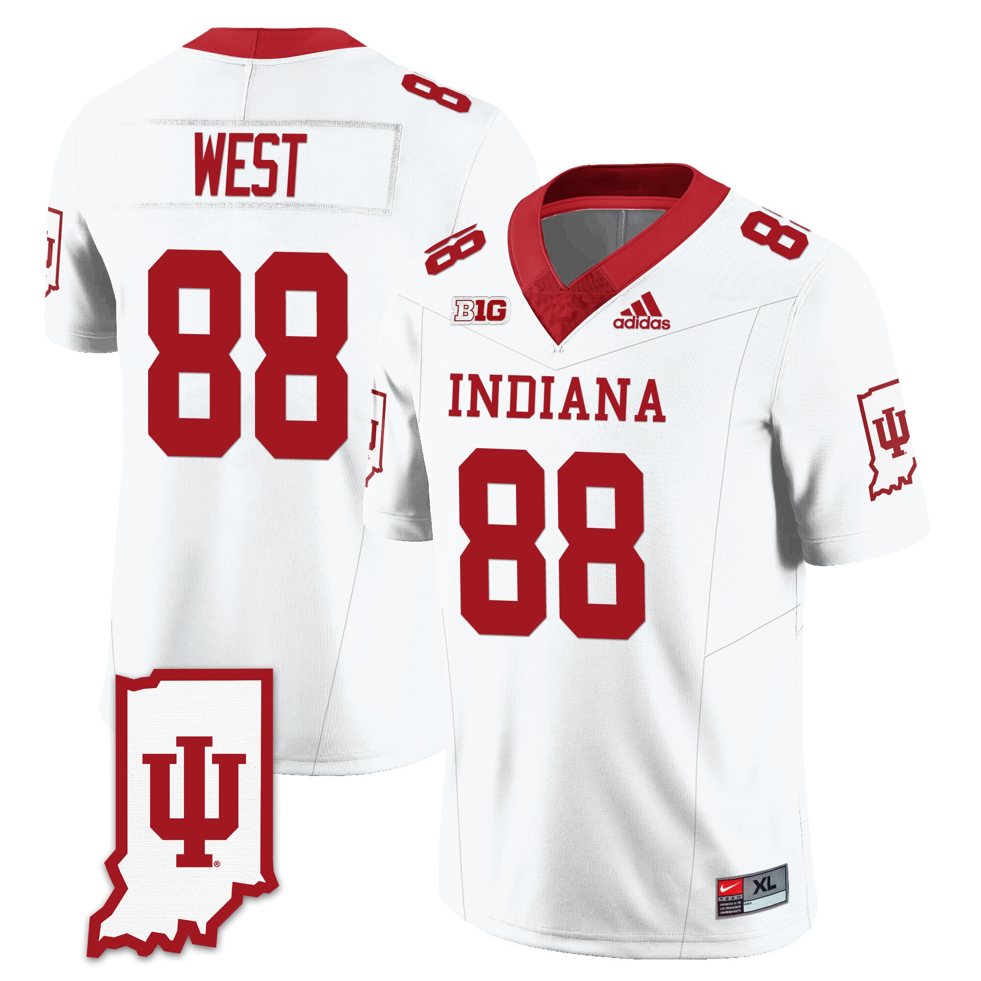 Men's Indiana Hoosiers Football Jersey All Stitched - Indiana Map