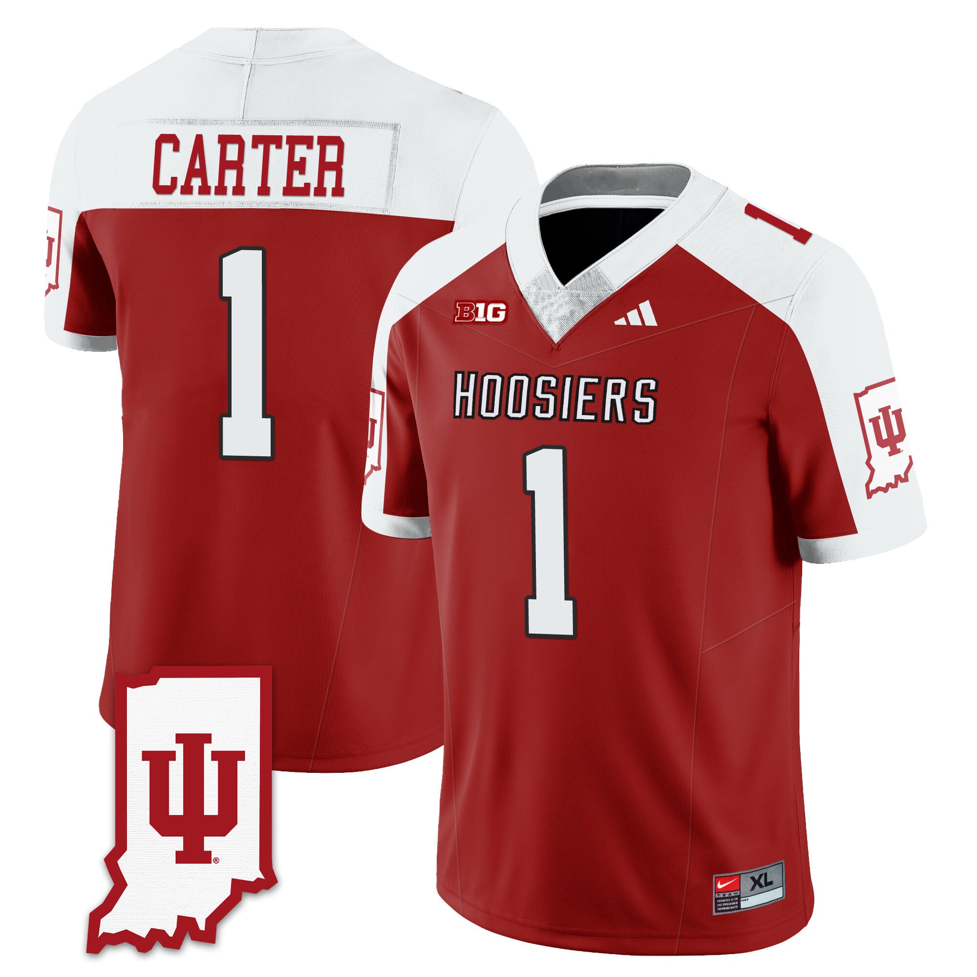 Men's Indiana Hoosiers Football Jersey All Stitched - Indiana Map