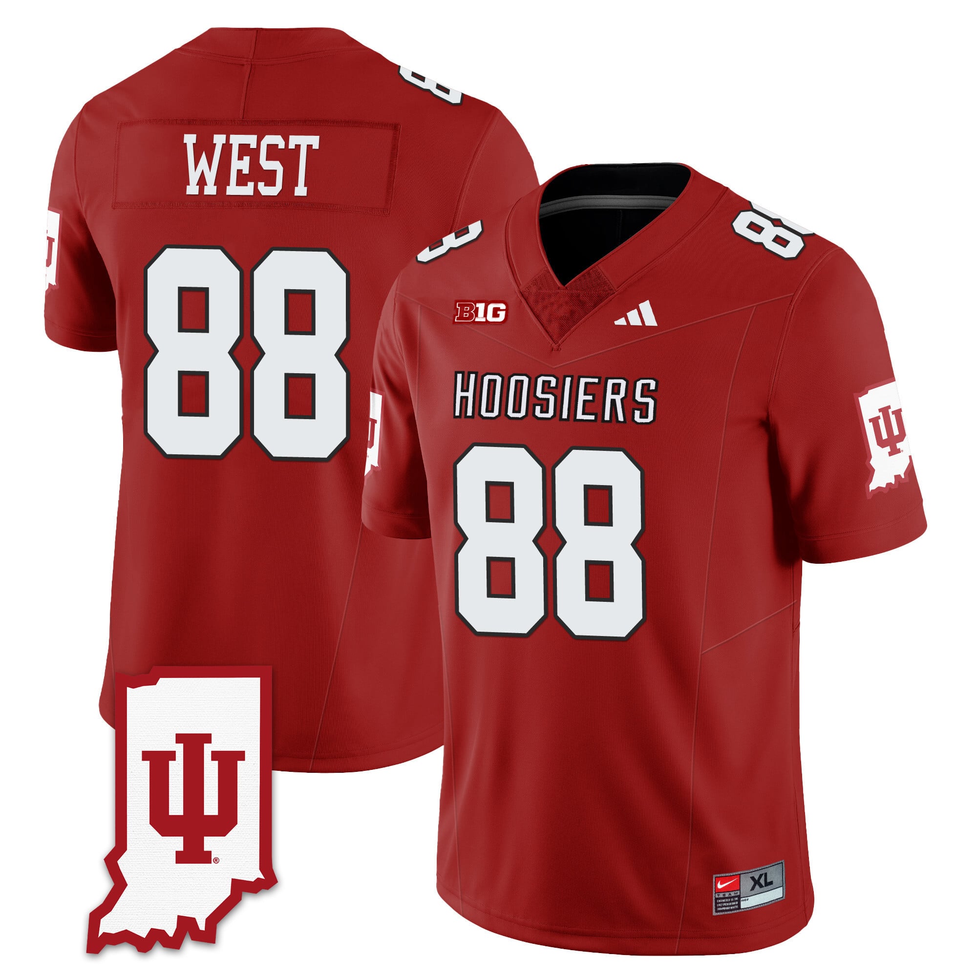 Men's Indiana Hoosiers Football Jersey All Stitched - Indiana Map