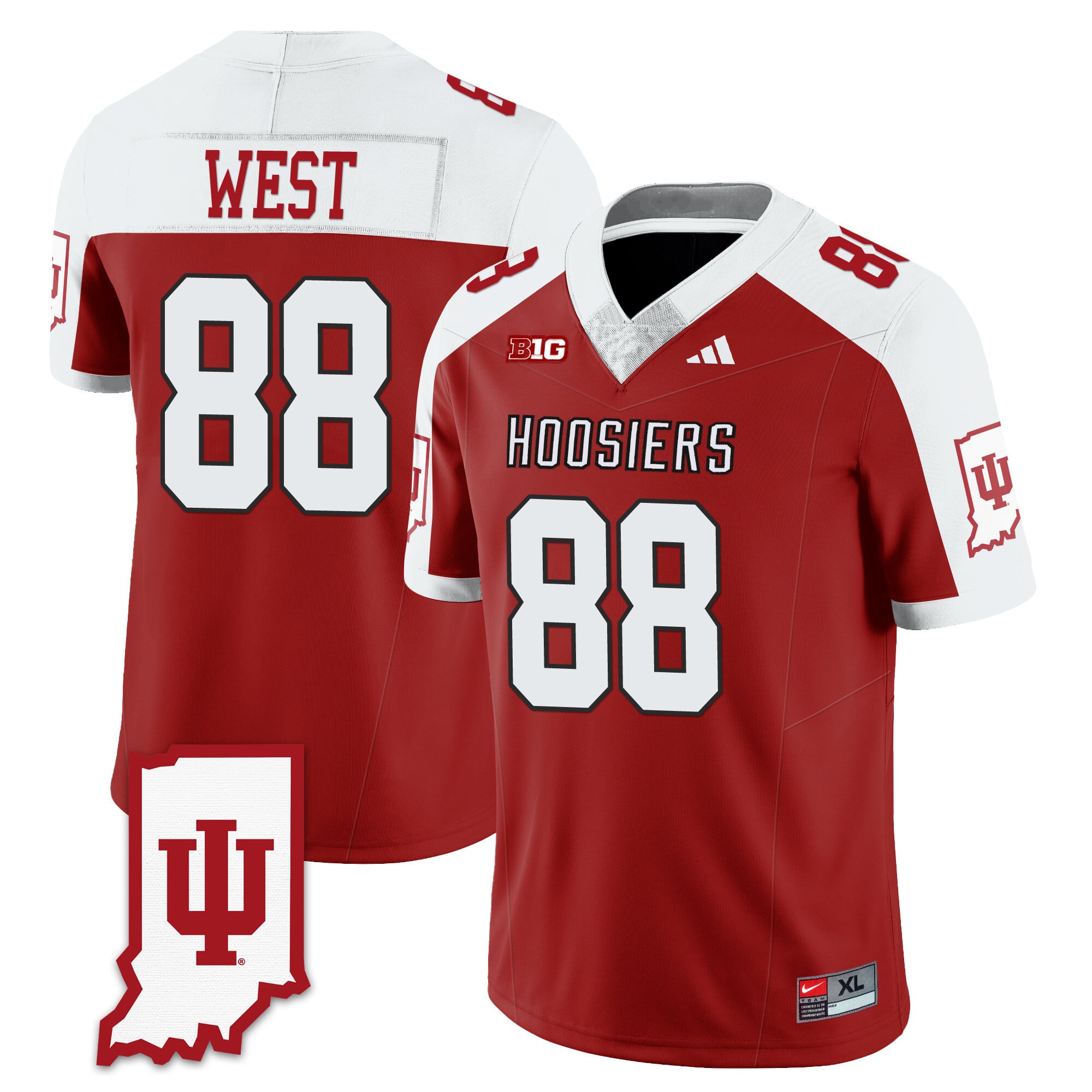 Men's Indiana Hoosiers Football Jersey All Stitched - Indiana Map
