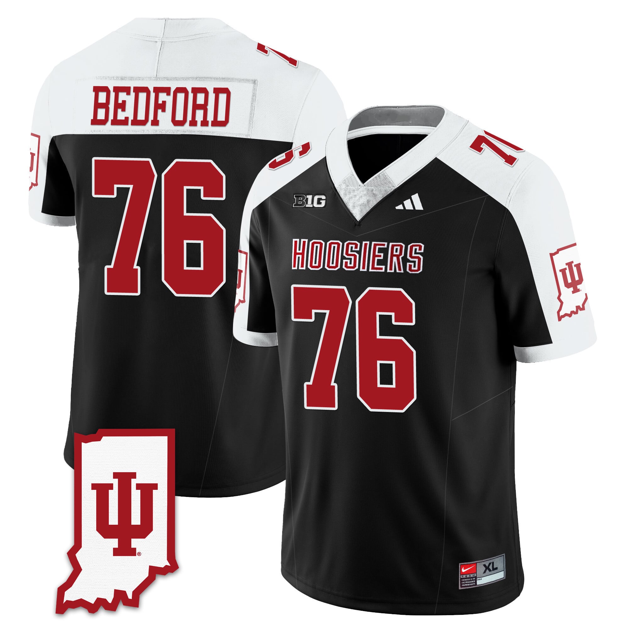Men's Indiana Hoosiers Football Jersey All Stitched - Indiana Map