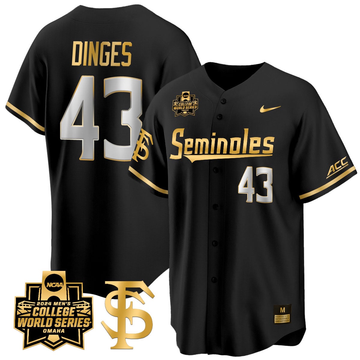 Men's Florida State Seminoles 2024 College World Series Vapor Premier Limited Jersey V1 - All Stitched
