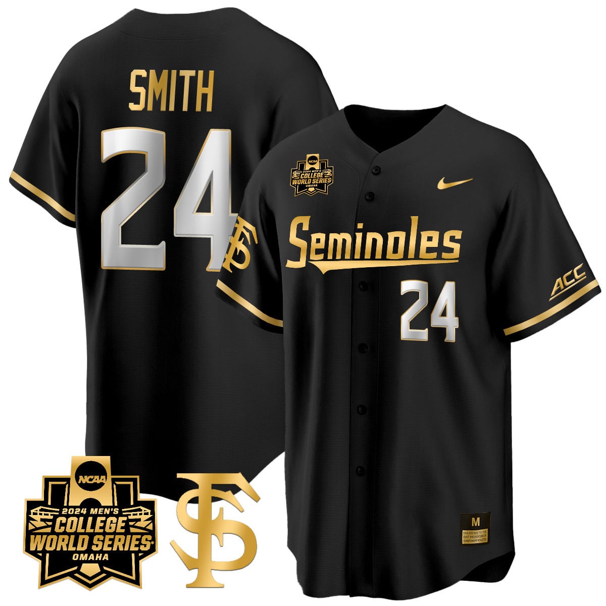 Men's Florida State Seminoles 2024 College World Series Vapor Premier Limited Jersey V1 - All Stitched