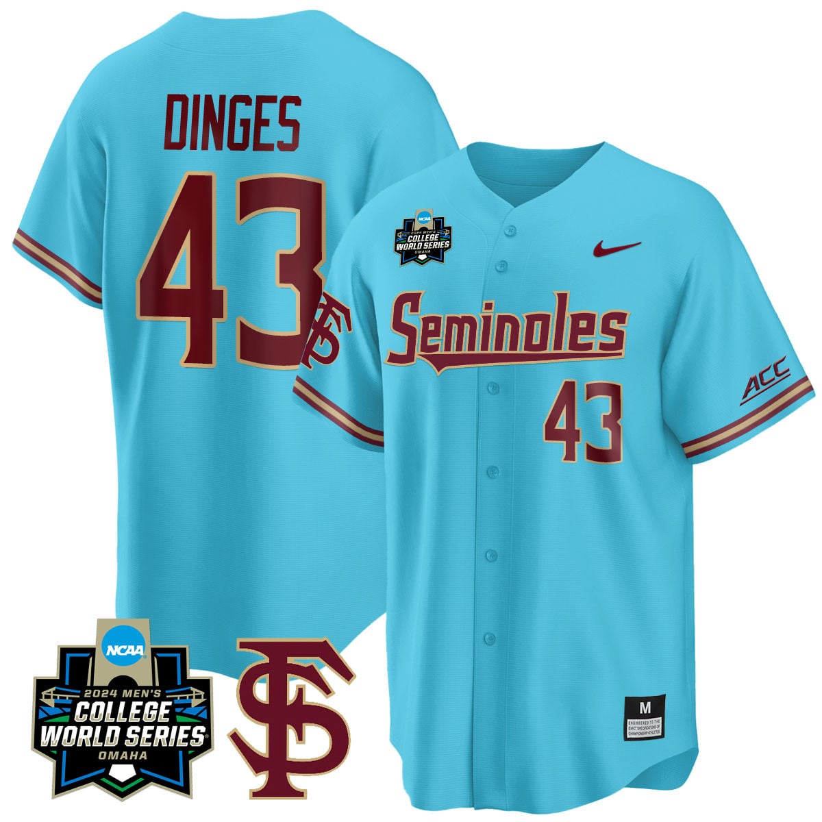 Men's Florida State Seminoles 2024 College World Series Vapor Premier Limited Jersey V1 - All Stitched