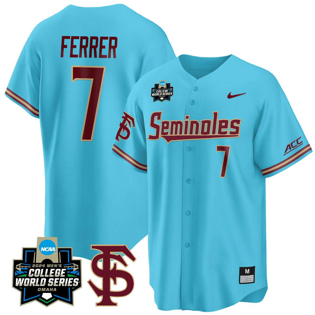 Men's Florida State Seminoles 2024 College World Series Vapor Premier Limited Jersey V1 - All Stitched