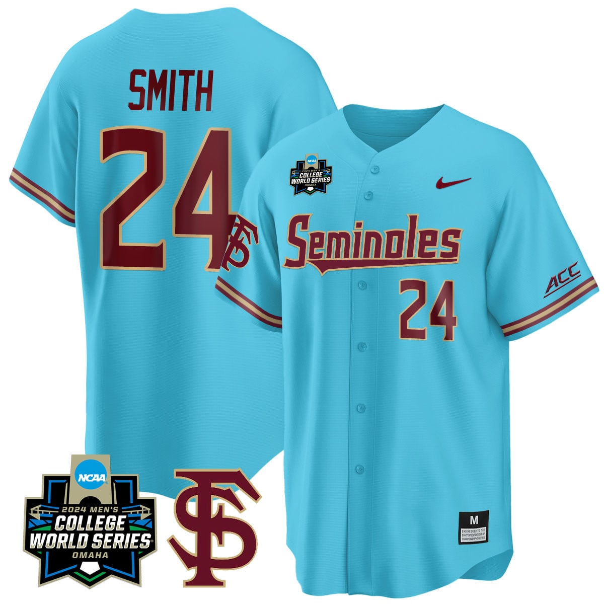 Men's Florida State Seminoles 2024 College World Series Vapor Premier Limited Jersey V1 - All Stitched