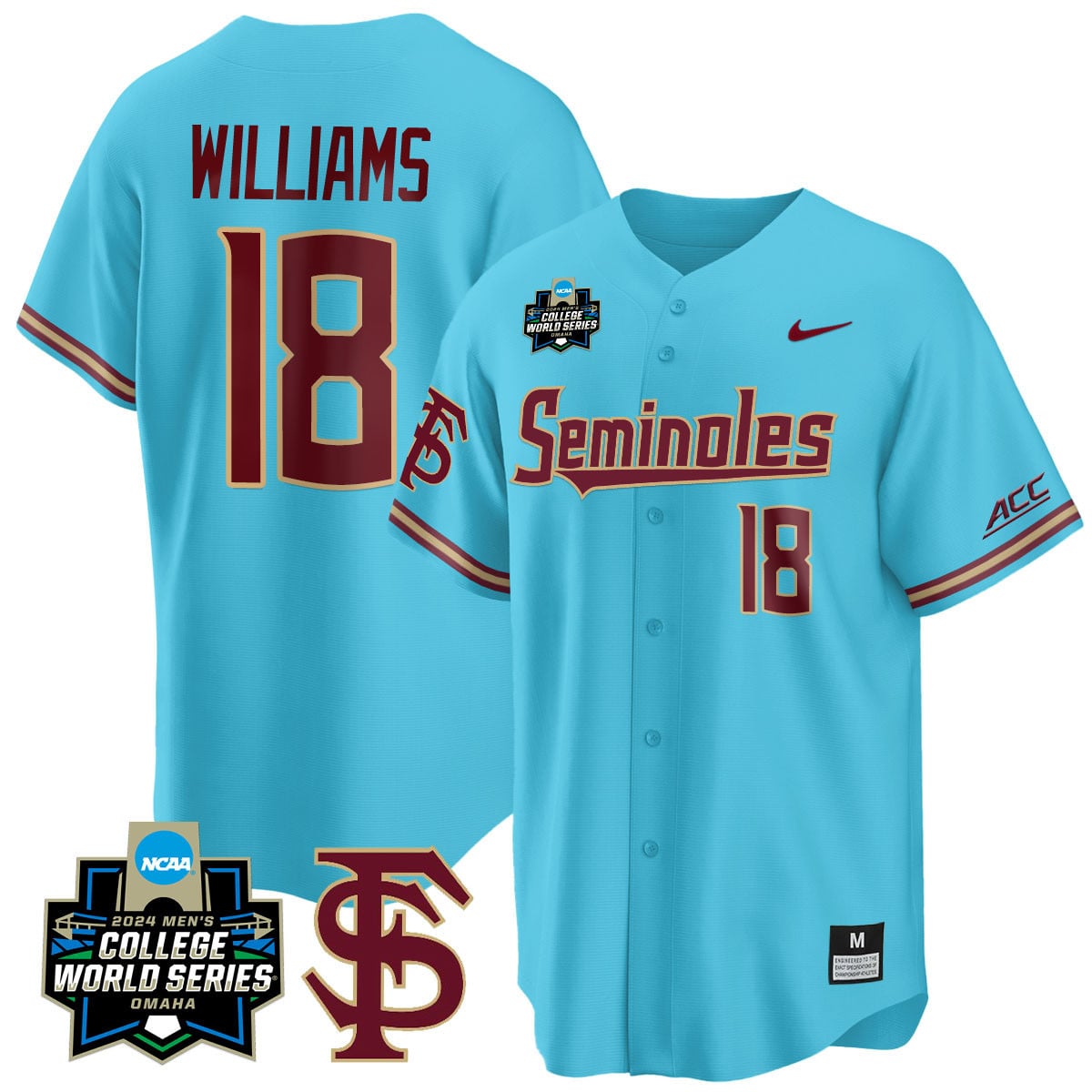 Men's Florida State Seminoles 2024 College World Series Vapor Premier Limited Jersey V1 - All Stitched