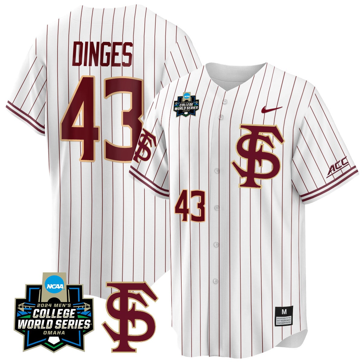 Men's Florida State Seminoles 2024 College World Series Vapor Premier Limited Jersey V1 - All Stitched