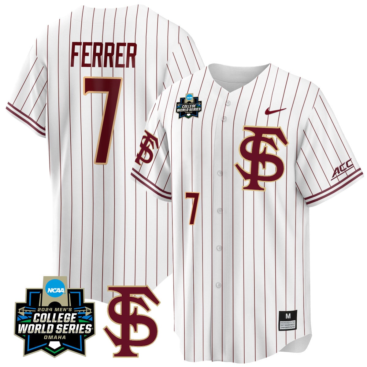 Men's Florida State Seminoles 2024 College World Series Vapor Premier Limited Jersey V1 - All Stitched