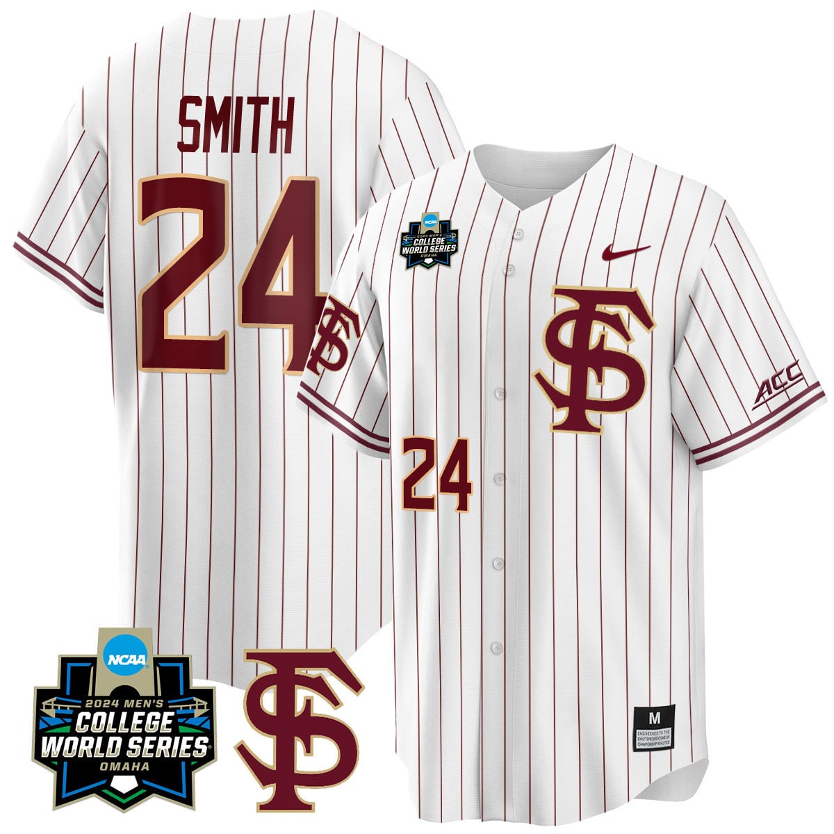 Men's Florida State Seminoles 2024 College World Series Vapor Premier Limited Jersey V1 - All Stitched
