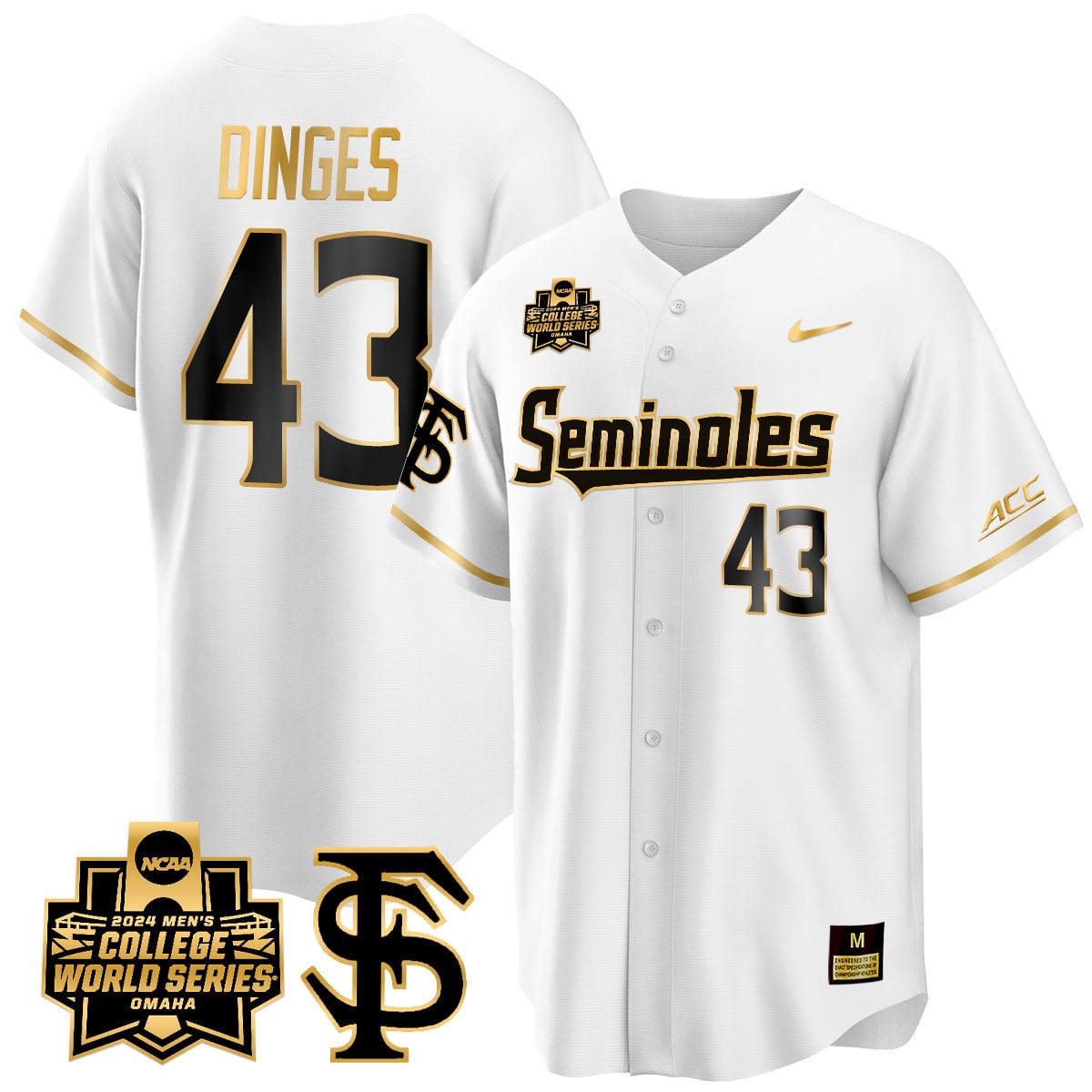 Men's Florida State Seminoles 2024 College World Series Vapor Premier Limited Jersey V1 - All Stitched