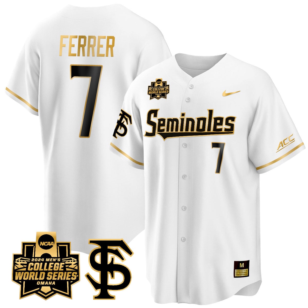 Men's Florida State Seminoles 2024 College World Series Vapor Premier Limited Jersey V1 - All Stitched