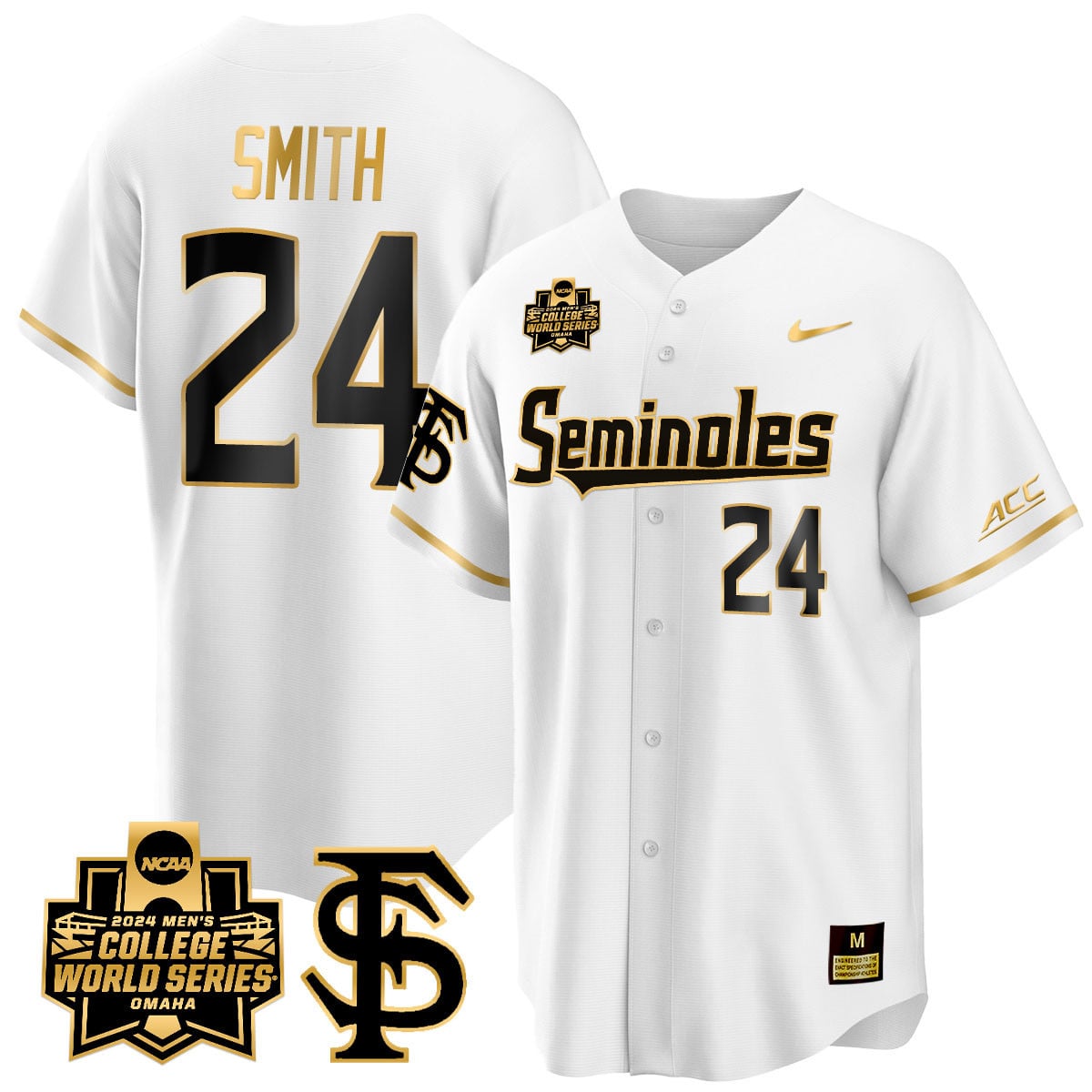 Men's Florida State Seminoles 2024 College World Series Vapor Premier Limited Jersey V1 - All Stitched