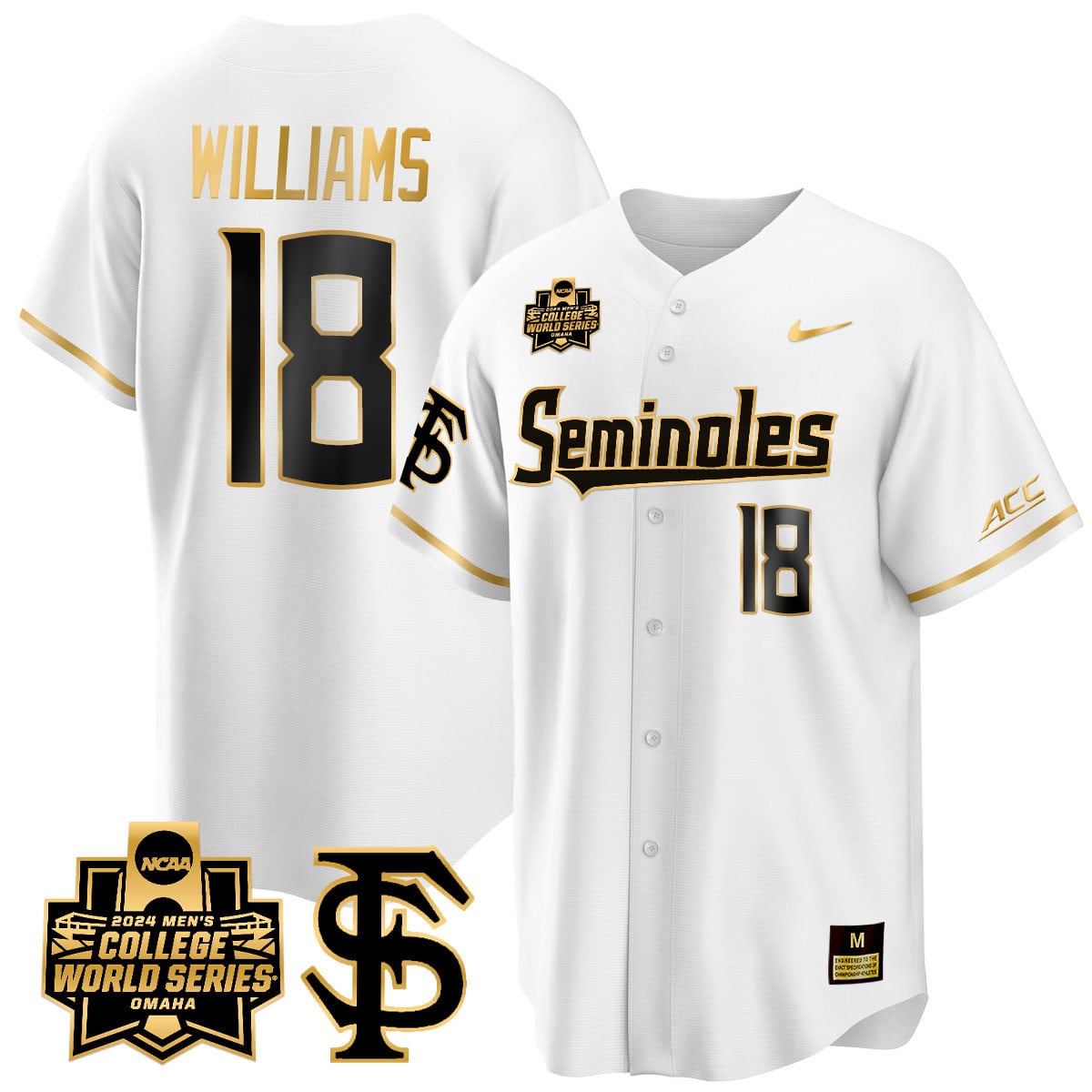 Men's Florida State Seminoles 2024 College World Series Vapor Premier Limited Jersey V1 - All Stitched