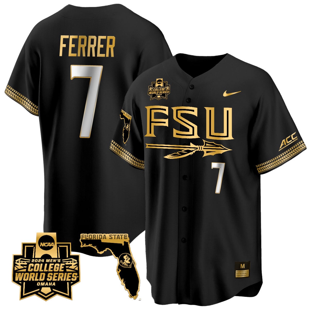Men's Florida State Seminoles 2024 College World Series Vapor Premier Limited Jersey V2 - All Stitched