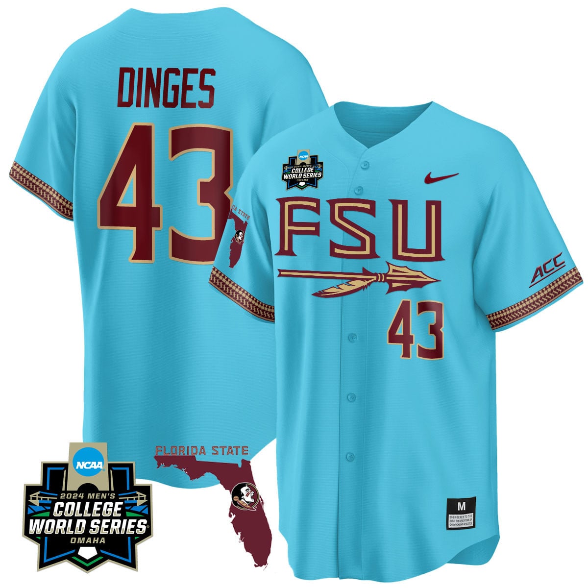 Men's Florida State Seminoles 2024 College World Series Vapor Premier Limited Jersey V2 - All Stitched