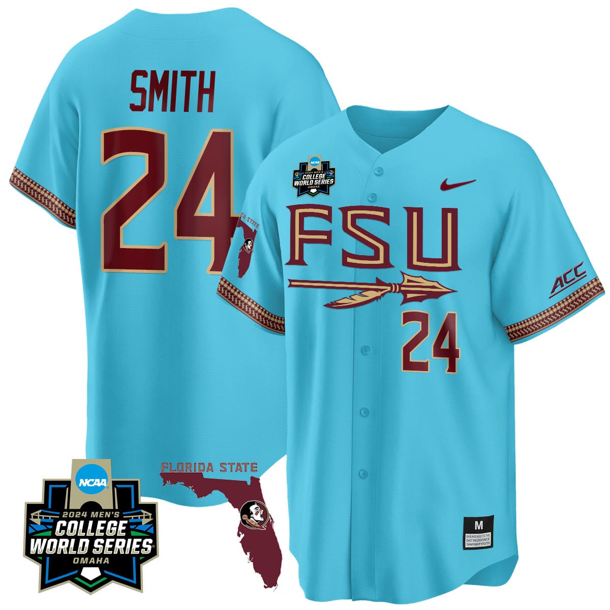 Men's Florida State Seminoles 2024 College World Series Vapor Premier Limited Jersey V2 - All Stitched