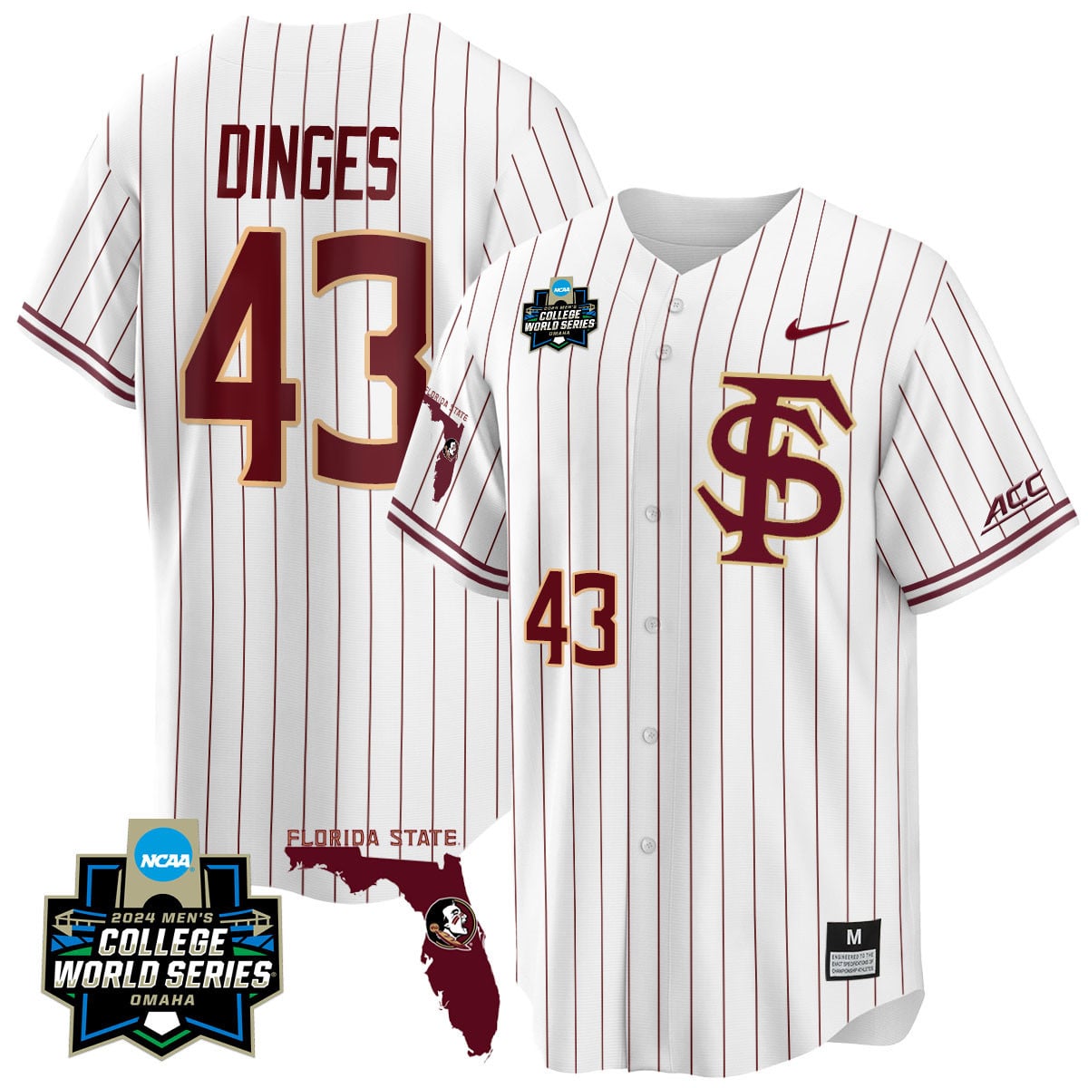 Men's Florida State Seminoles 2024 College World Series Vapor Premier Limited Jersey V2 - All Stitched