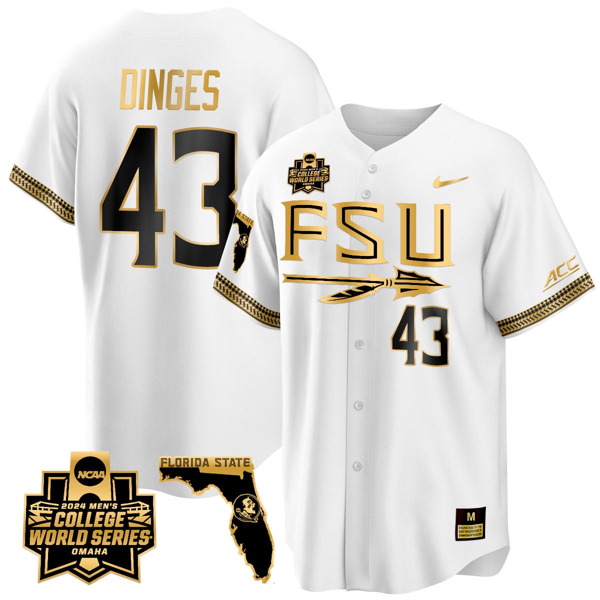 Men's Florida State Seminoles 2024 College World Series Vapor Premier Limited Jersey V2 - All Stitched