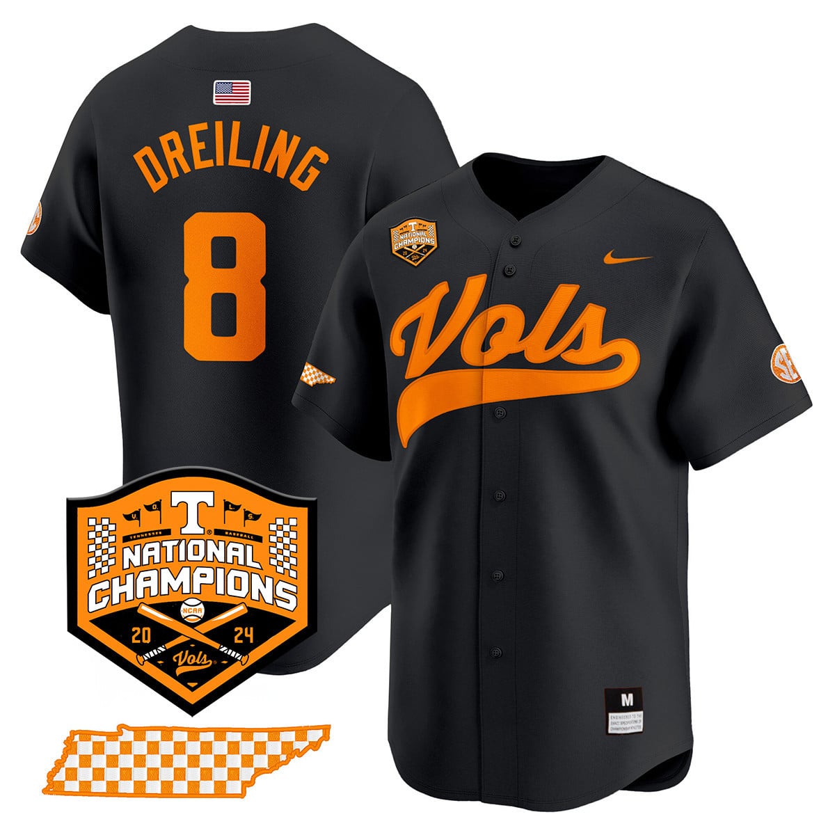 Men's Tennessee Volunteers 2024 National Champions Vapor Premier Limited Jersey - All Stitched