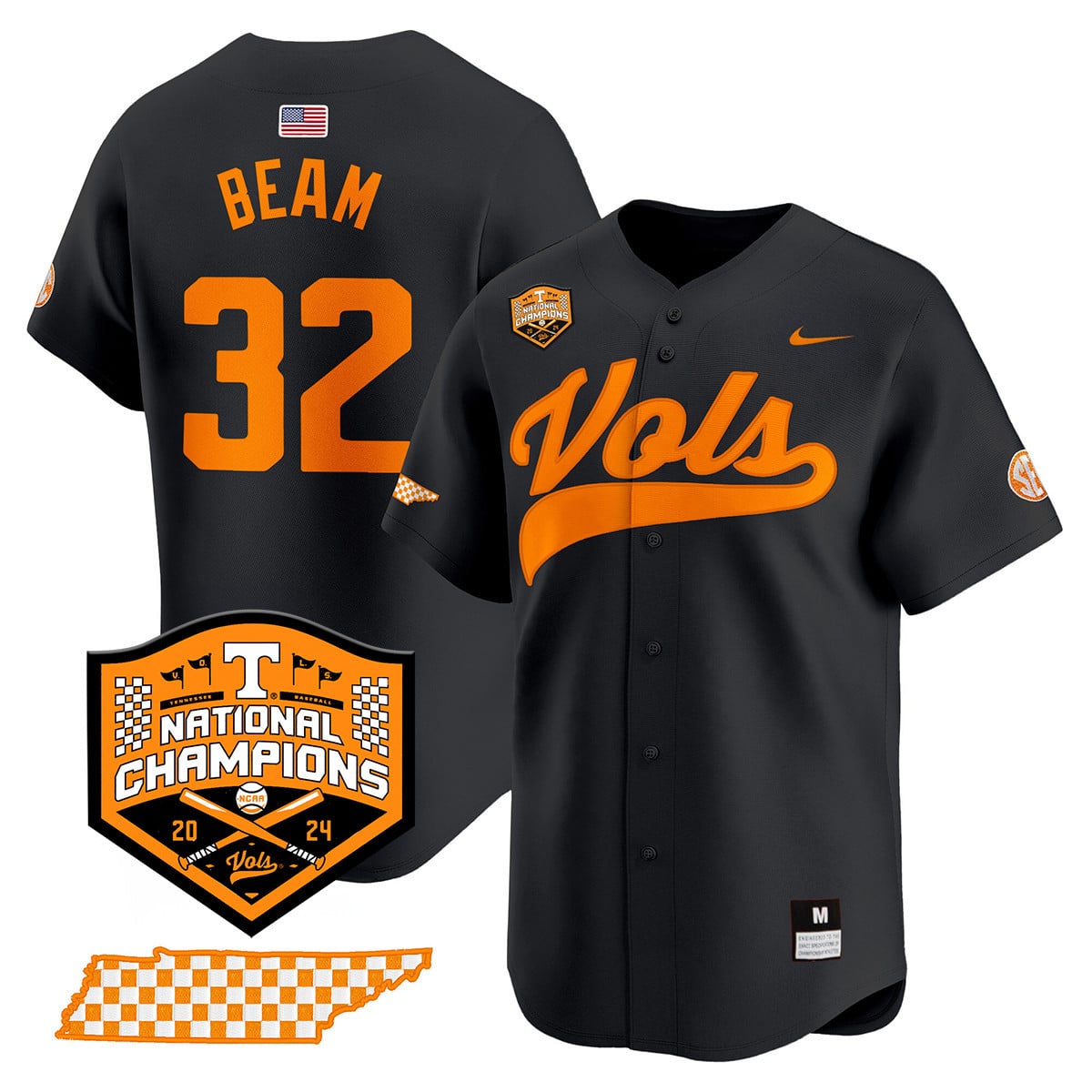 Men's Tennessee Volunteers 2024 National Champions Vapor Premier Limited Jersey - All Stitched