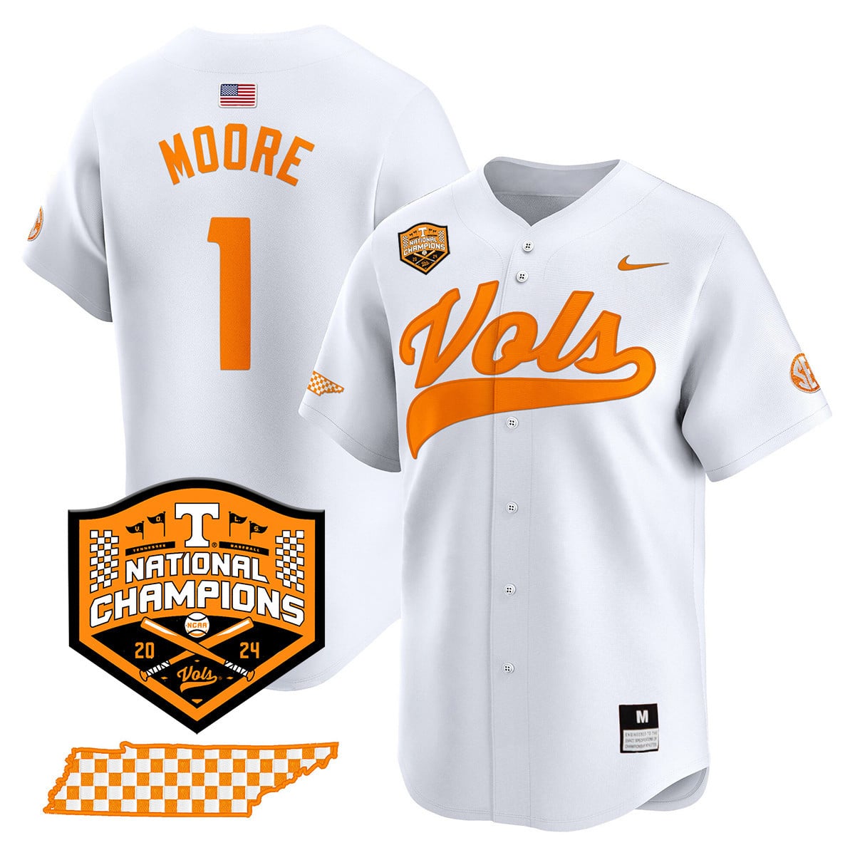 Men's Tennessee Volunteers 2024 National Champions Vapor Premier Limited Jersey - All Stitched