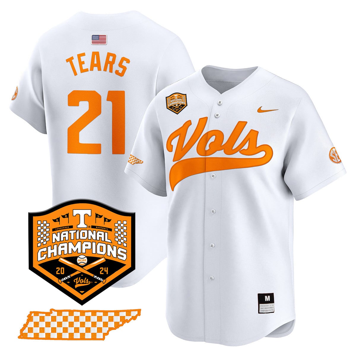 Men's Tennessee Volunteers 2024 National Champions Vapor Premier Limited Jersey - All Stitched