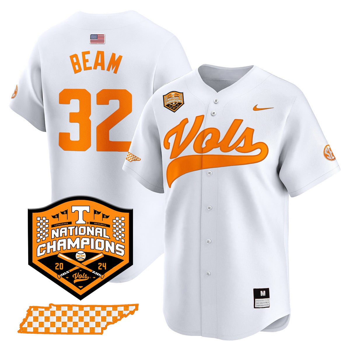 Men's Tennessee Volunteers 2024 National Champions Vapor Premier Limited Jersey - All Stitched