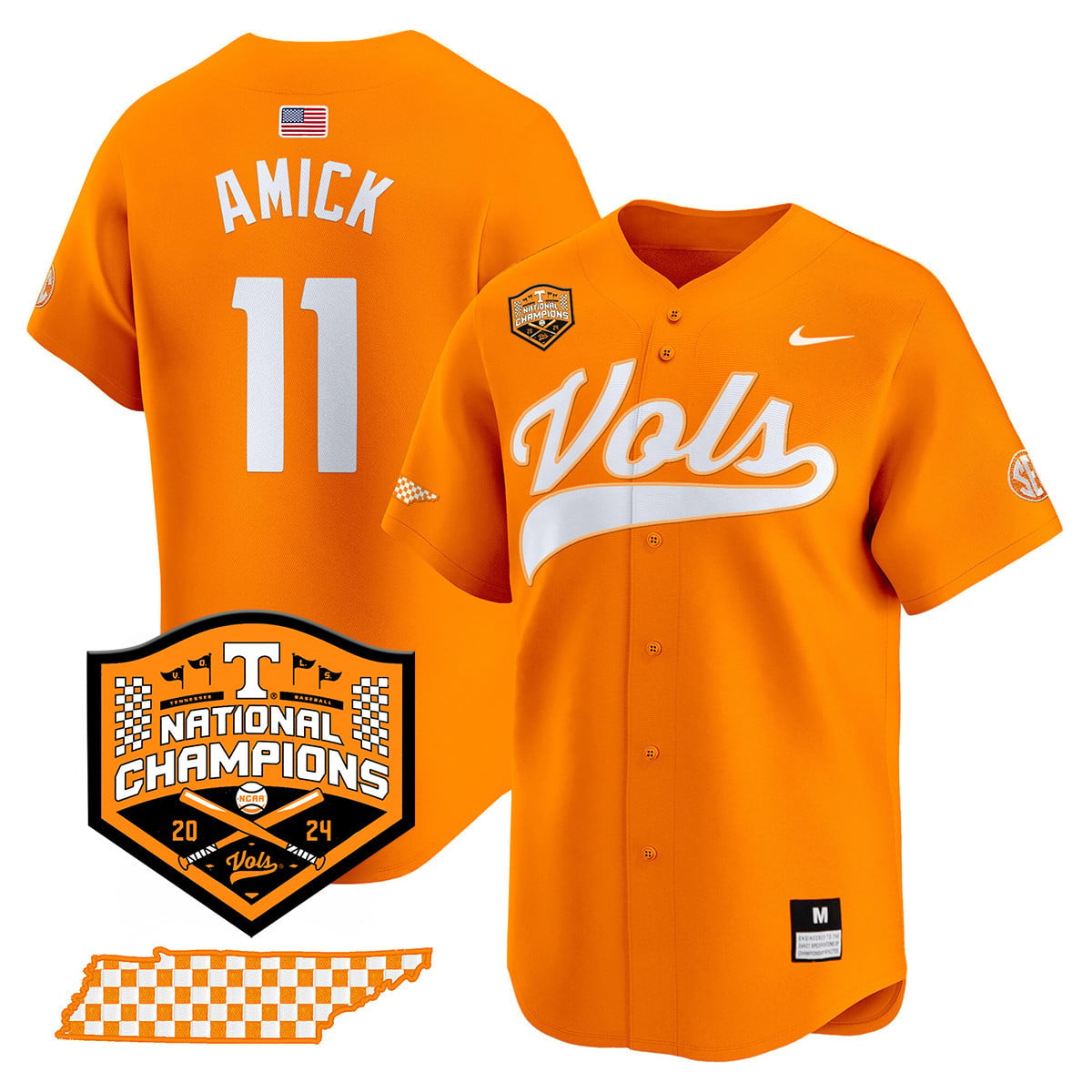 Men's Tennessee Volunteers 2024 National Champions Vapor Premier Limited Jersey - All Stitched