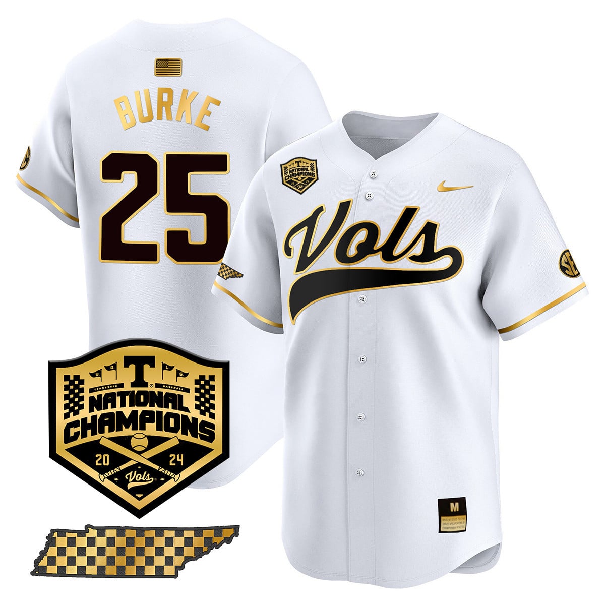 Men's Tennessee Volunteers 2024 National Champions Vapor Premier Limited Jersey - All Stitched
