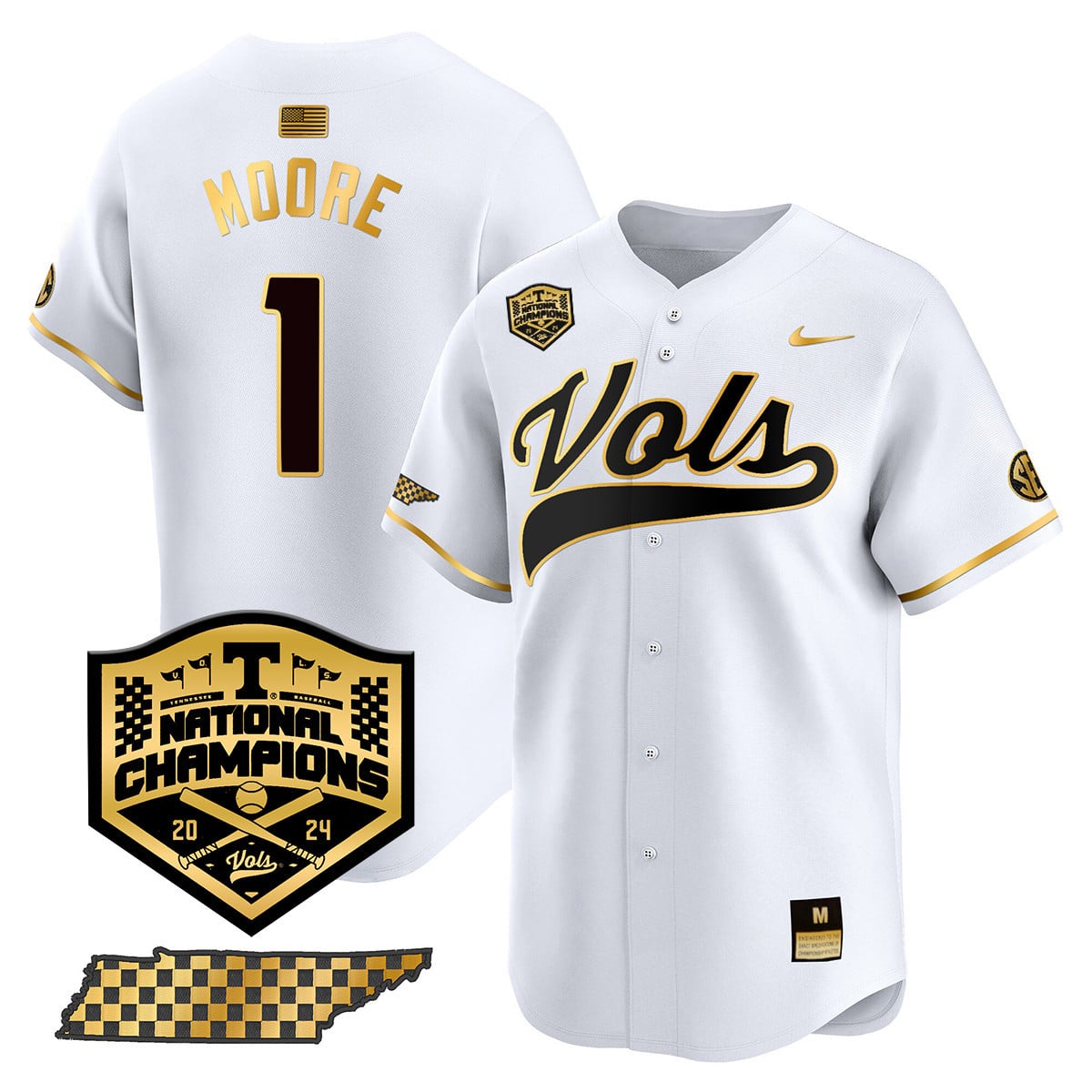 Men's Tennessee Volunteers 2024 National Champions Vapor Premier Limited Jersey - All Stitched