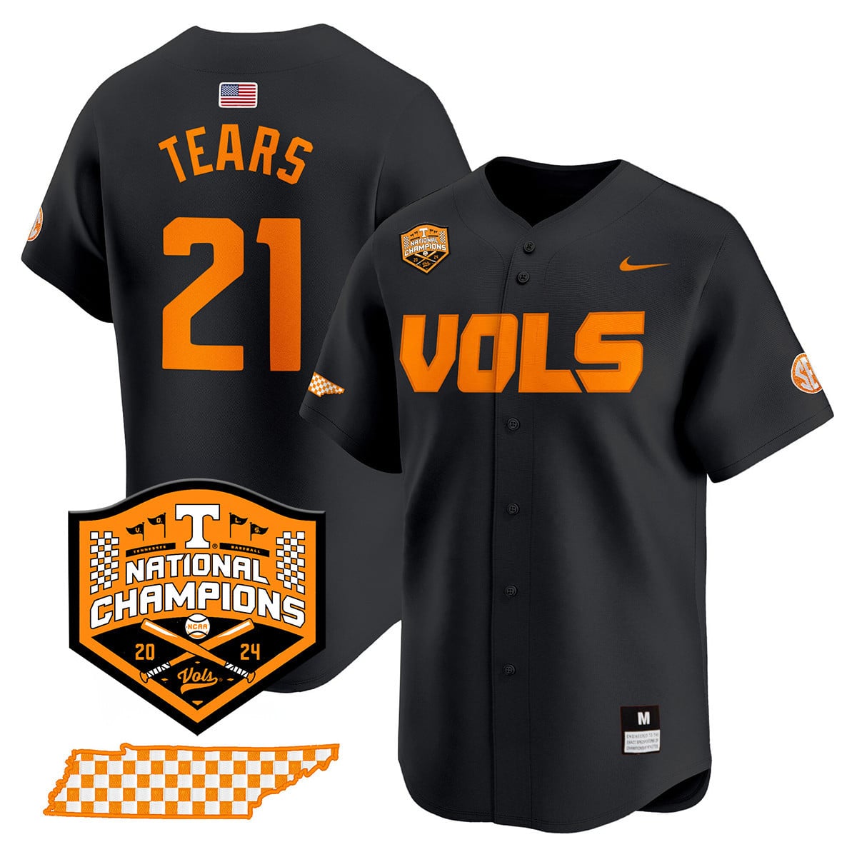 Men's Tennessee Volunteers 2024 National Champions Vapor Premier Limited Jersey V1 - All Stitched