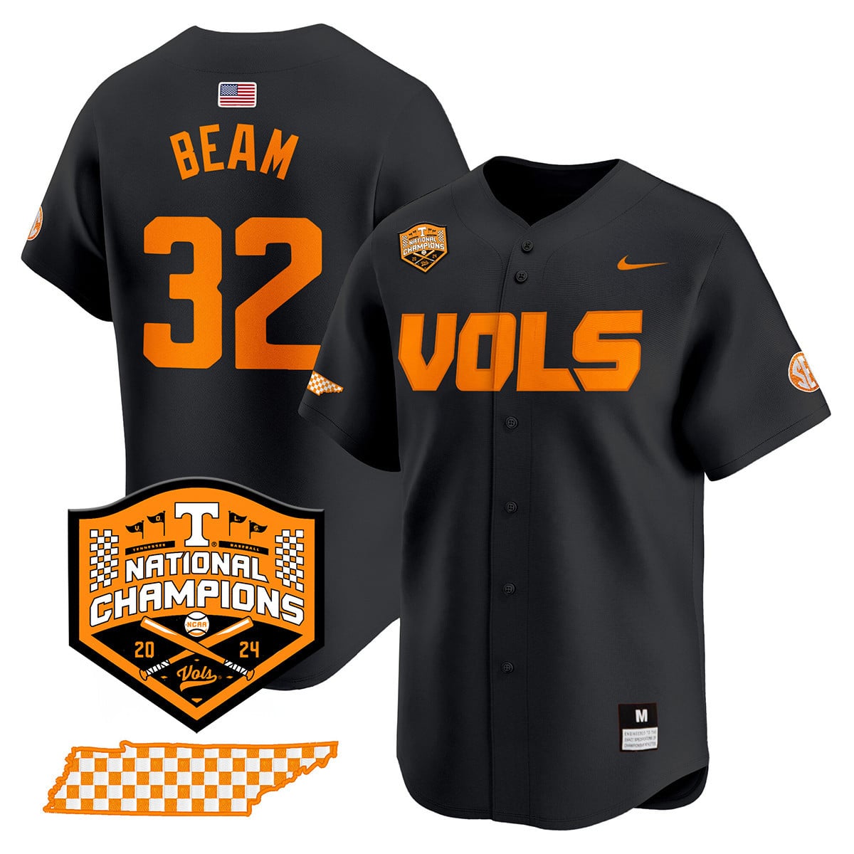 Men's Tennessee Volunteers 2024 National Champions Vapor Premier Limited Jersey V1 - All Stitched