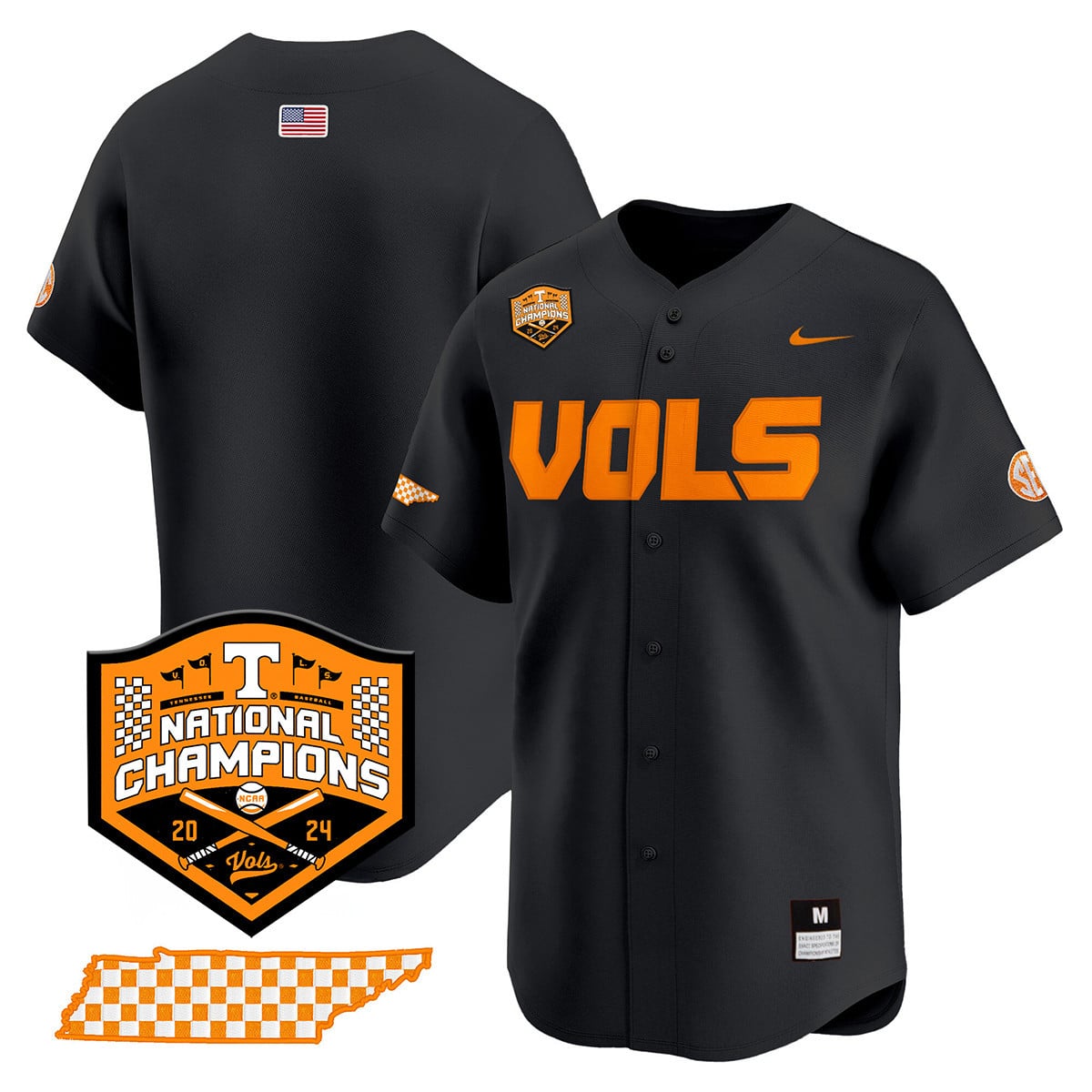 Men's Tennessee Volunteers 2024 National Champions Vapor Premier Limited Jersey V1 - All Stitched