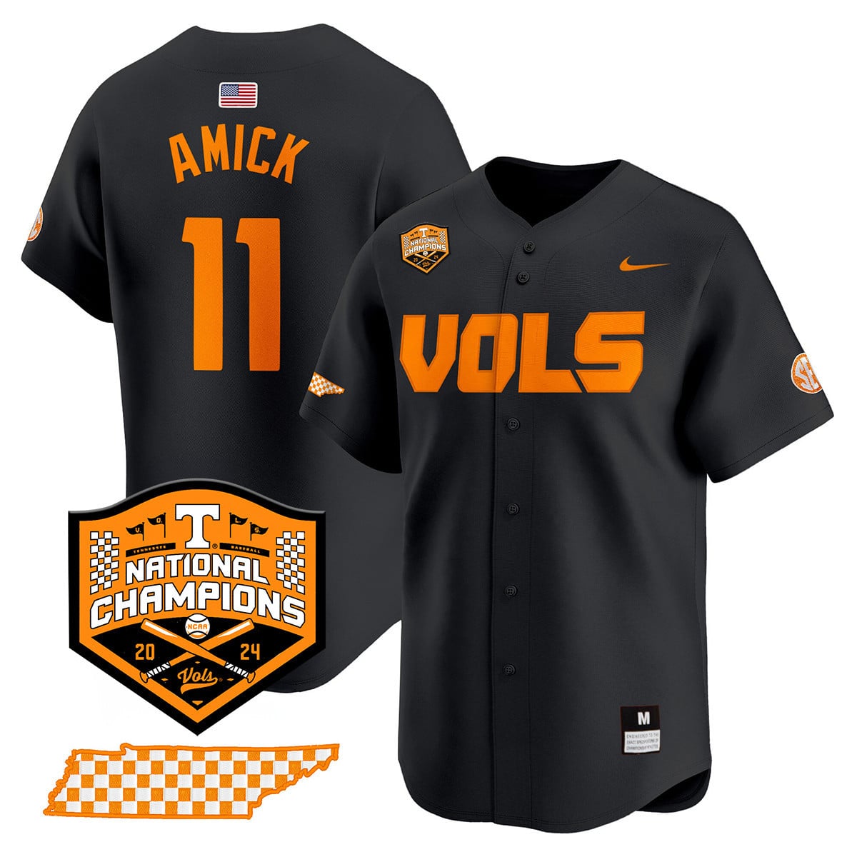 Men's Tennessee Volunteers 2024 National Champions Vapor Premier Limited Jersey V1 - All Stitched