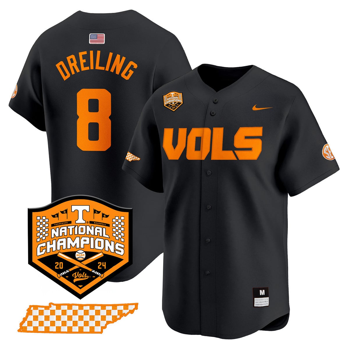 Men's Tennessee Volunteers 2024 National Champions Vapor Premier Limited Jersey V1 - All Stitched