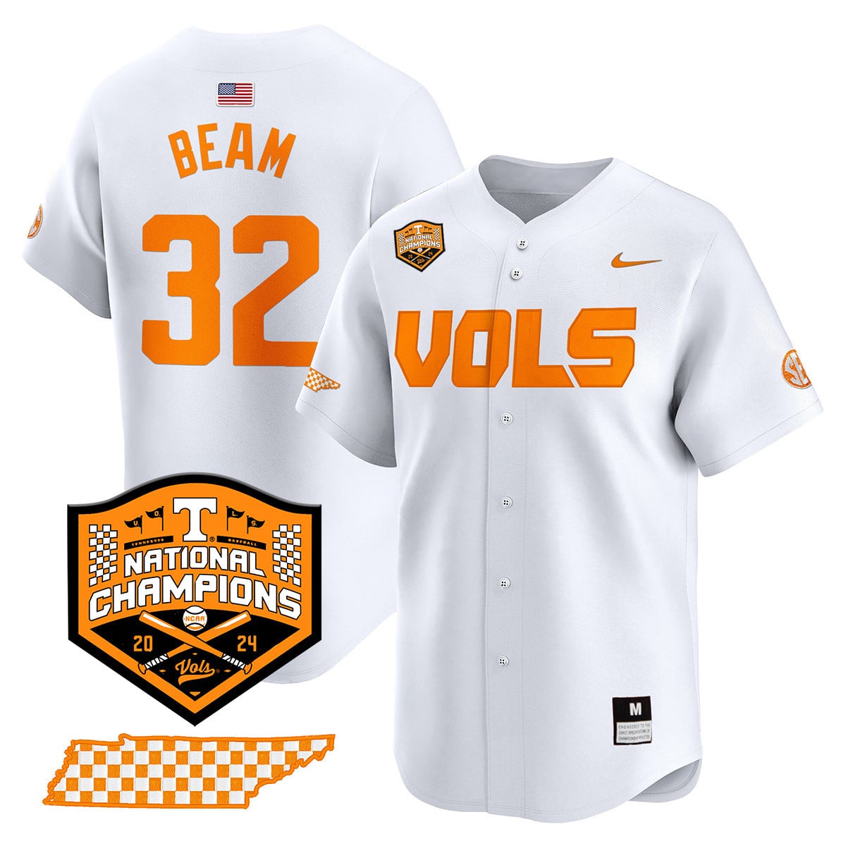 Men's Tennessee Volunteers 2024 National Champions Vapor Premier Limited Jersey V1 - All Stitched