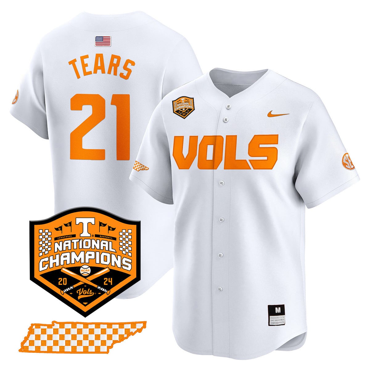 Men's Tennessee Volunteers 2024 National Champions Vapor Premier Limited Jersey V1 - All Stitched