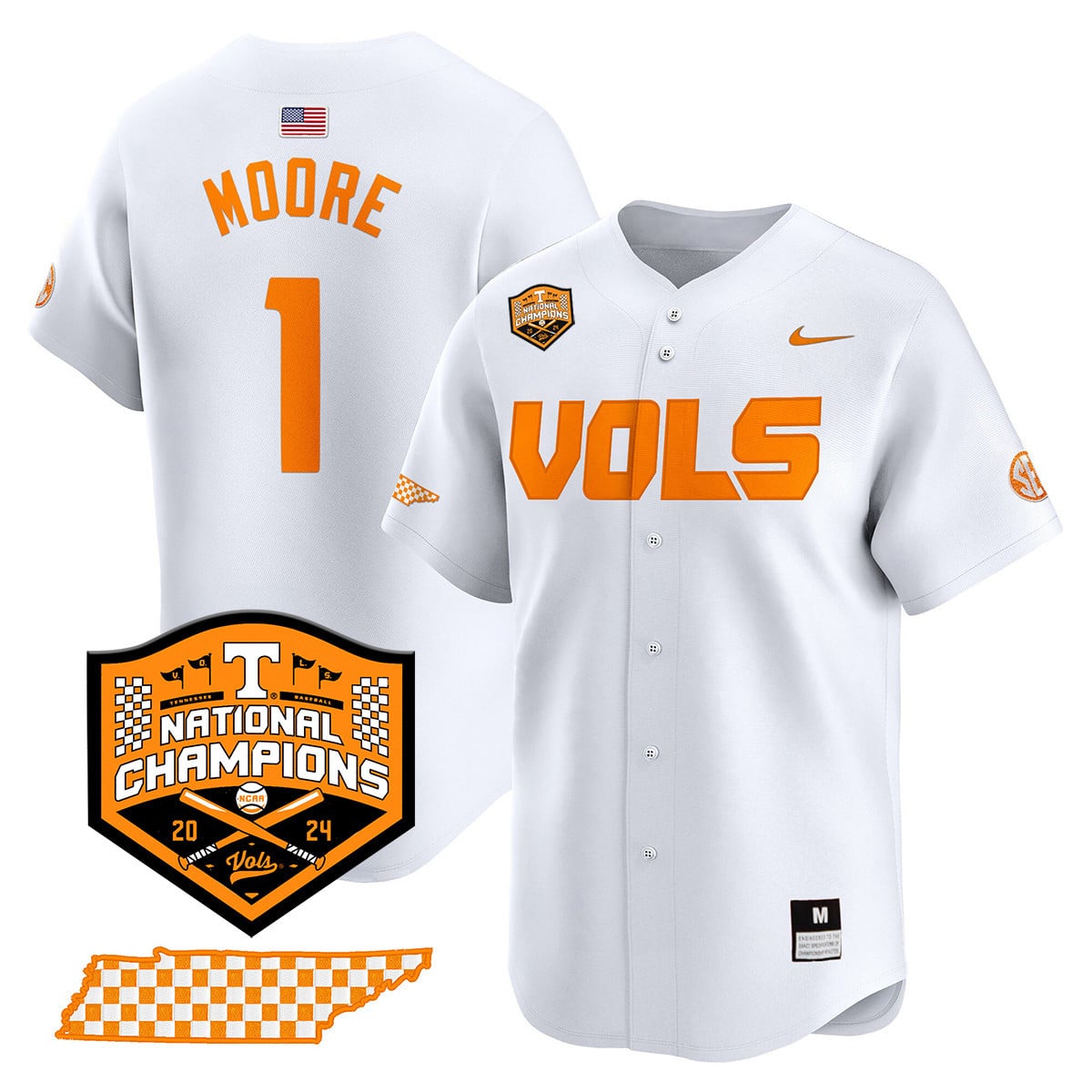 Men's Tennessee Volunteers 2024 National Champions Vapor Premier Limited Jersey V1 - All Stitched